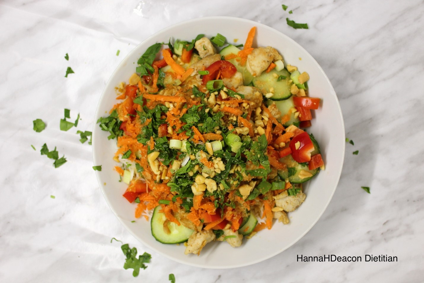 Asian Chicken Salad Bowls  (Makes 4 servings)